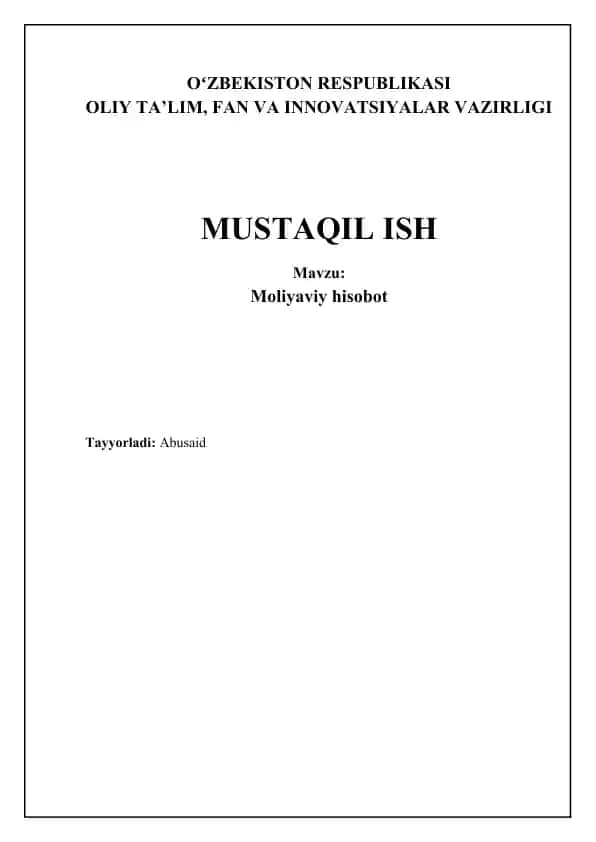 Moliyaviy hisobot