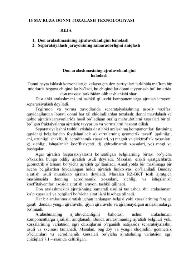 Tozalash texnologiyasi