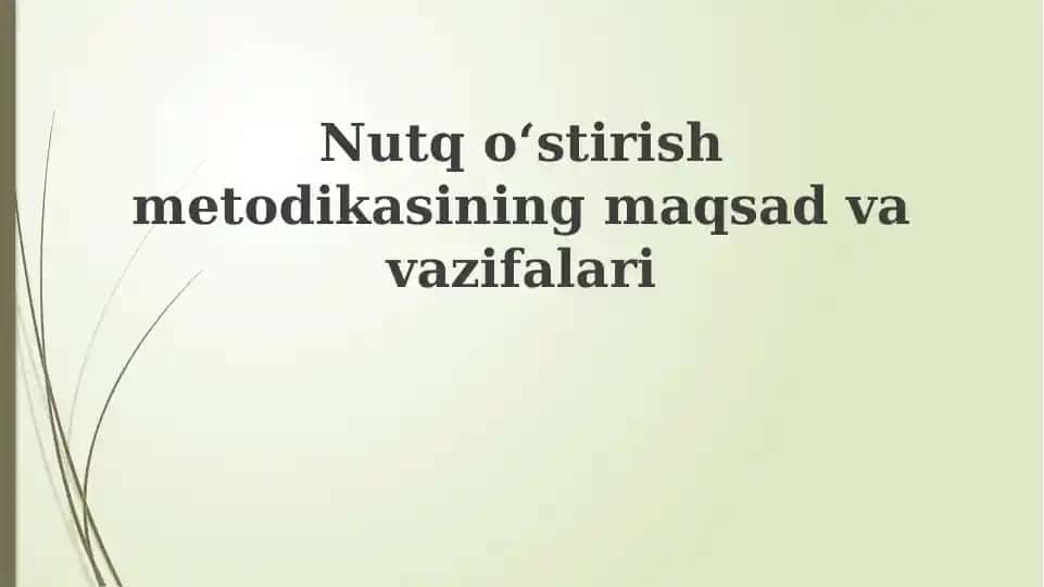 Nutqoʻstirish metodikasi