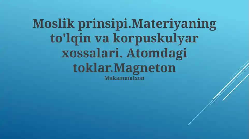 Atom Toklari va Magneton