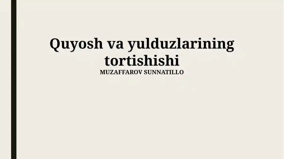 Quyosh va yulduzlarining tortishishi