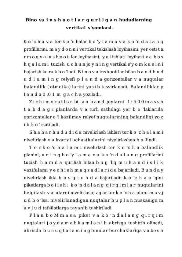 Nivelirlash Ishlari