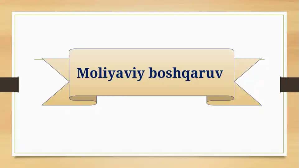 Moliyaviy boshqaruv