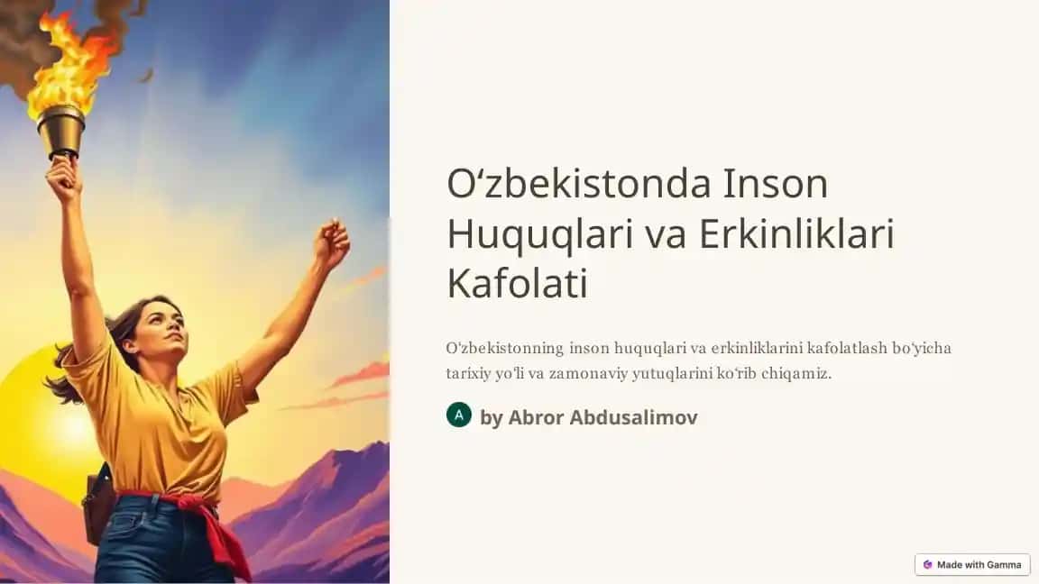 O‘zbekistonda Inson Huquqlari va Erkinliklari Kafolati