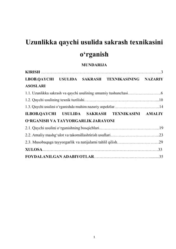 Uzunlikka qaychi usulida sakrash texnikasini o‘rganish