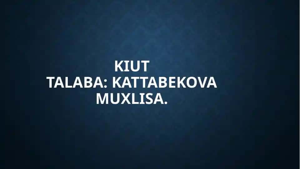 Tibbiyot so'nggi katushunlar va asosiy tamoyillari