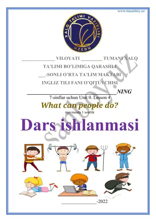 English Lesson Plan - What can people do?