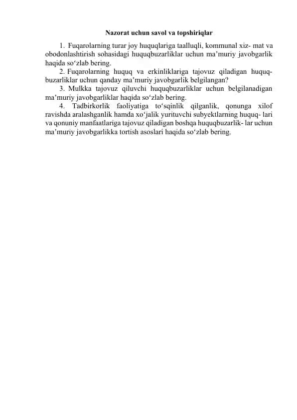 Ma'muriy javobgarlik haqida tushuncha
