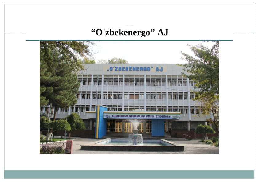 O'zbekenergo AJ haqida ma'lumot