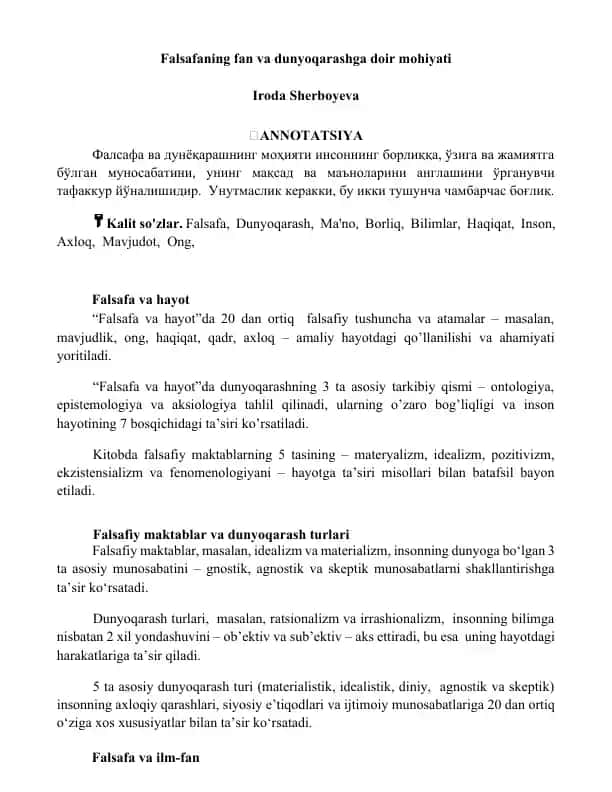 Falsafa va hayot
