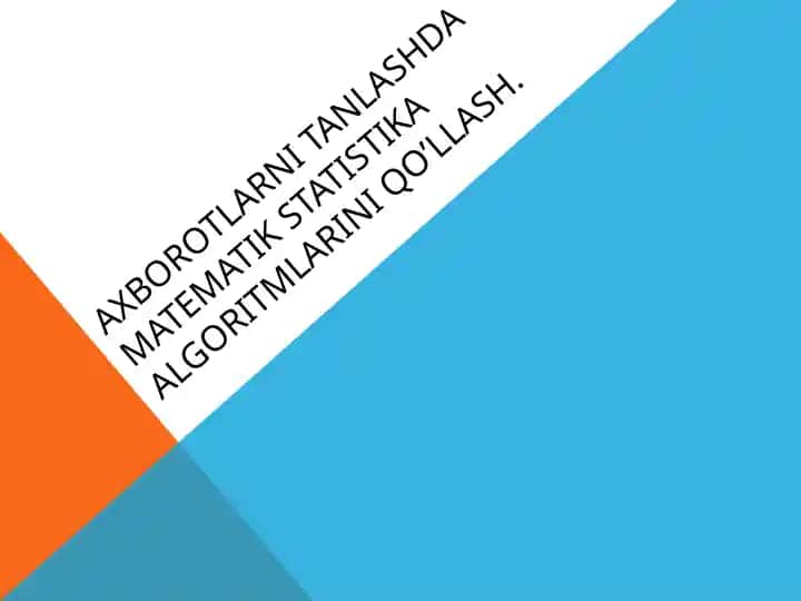 Matematik statistika algoritmlari