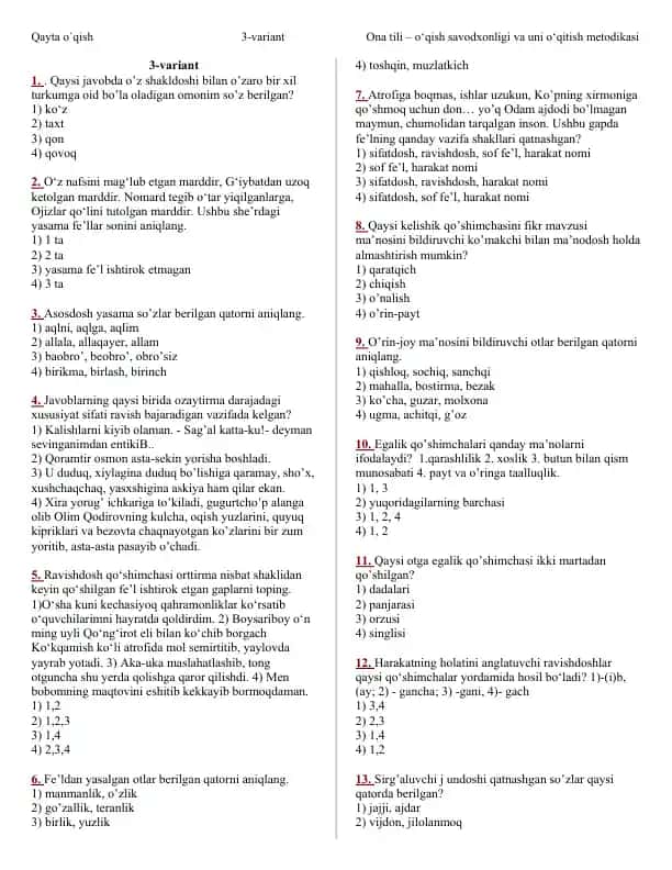 Ona tili – o‘qish savodxonligi va uni o‘qitish metodikasi