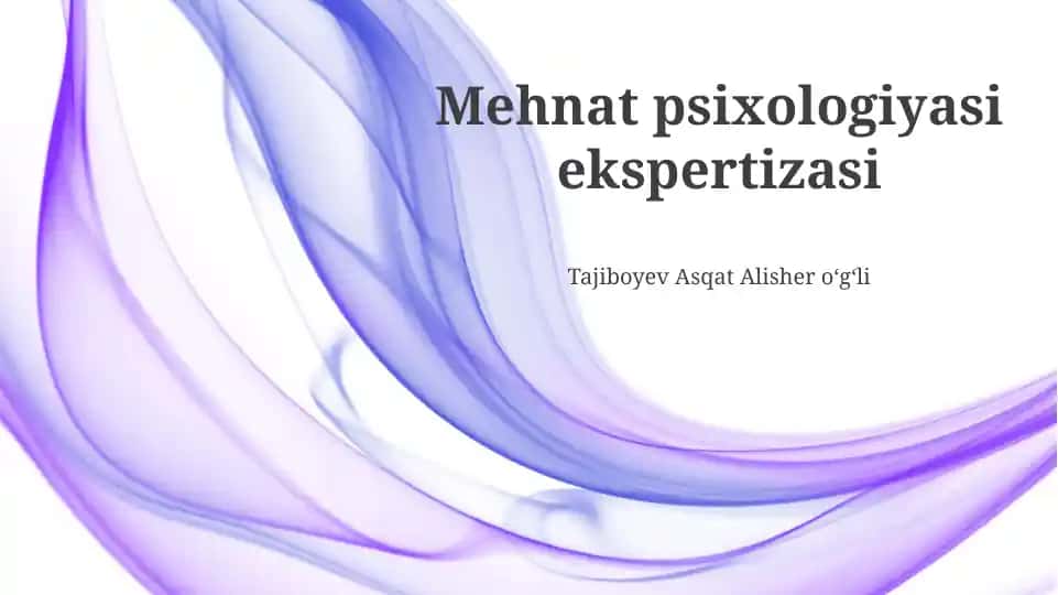 Mehnat psixologiyasi ekspertizasi