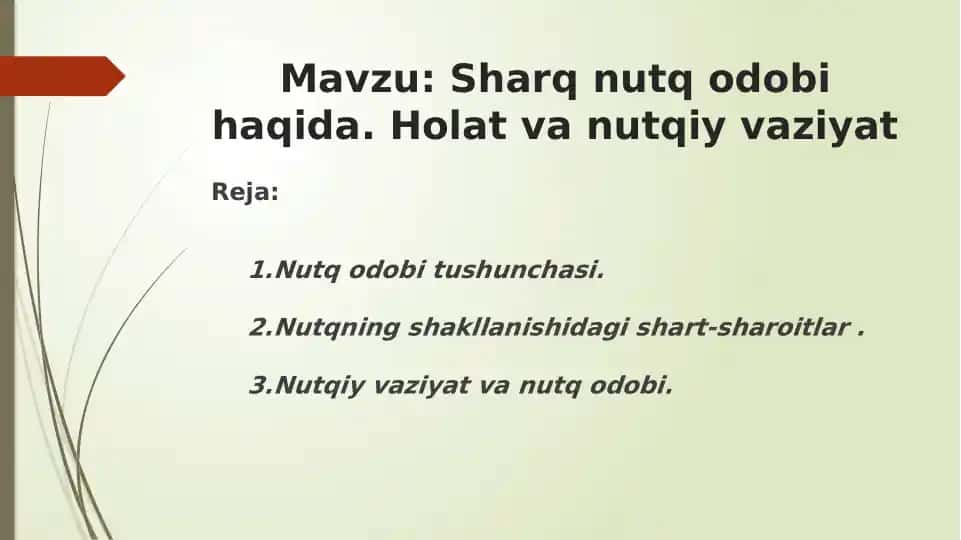 Sharq Nutq Odobi