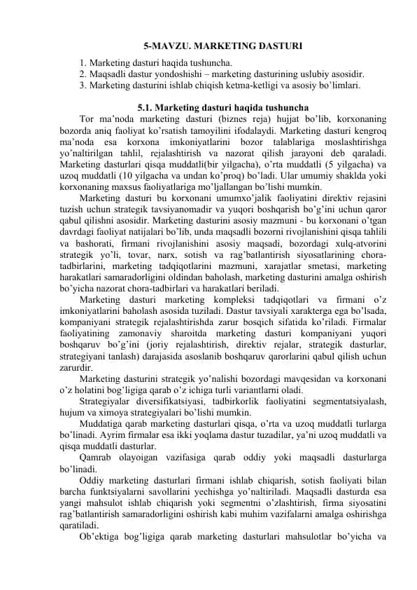 Marketing dasturi