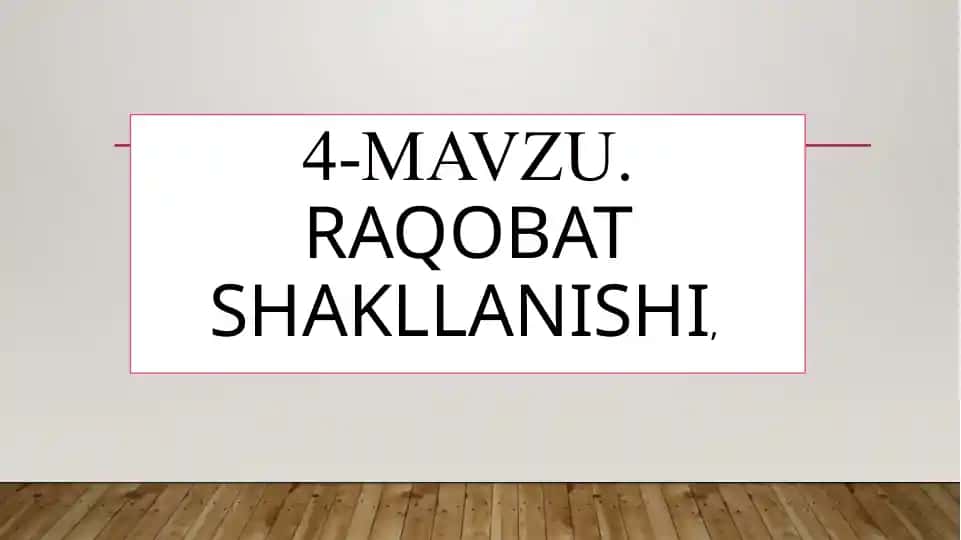 Raqobat shakllanishi