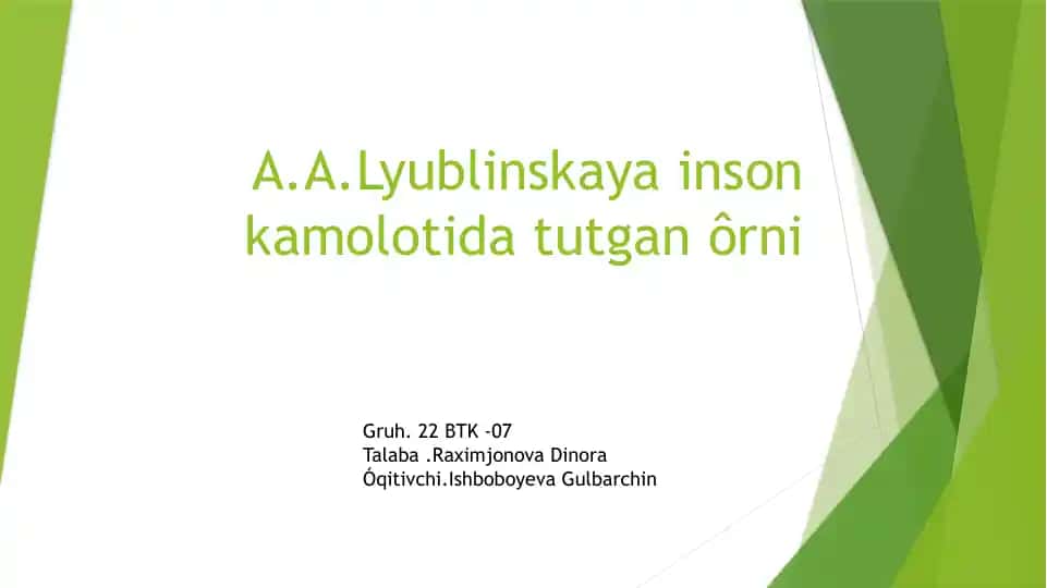 Inson kamolotida ta'lim va rivojlanish