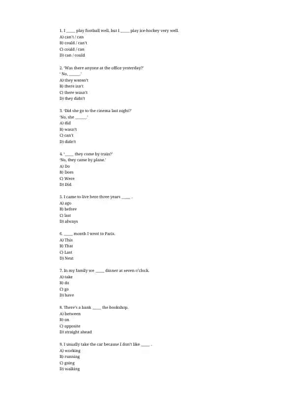 English Grammar Test
