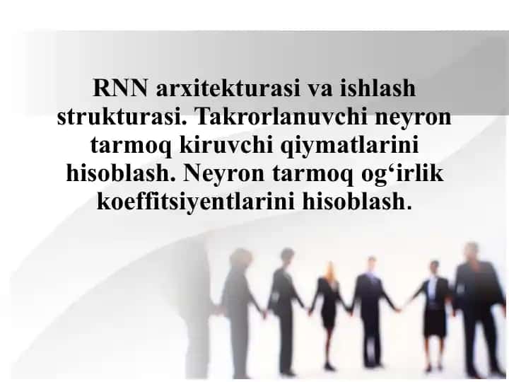 RNN (Recurrent Neural Network) kirish