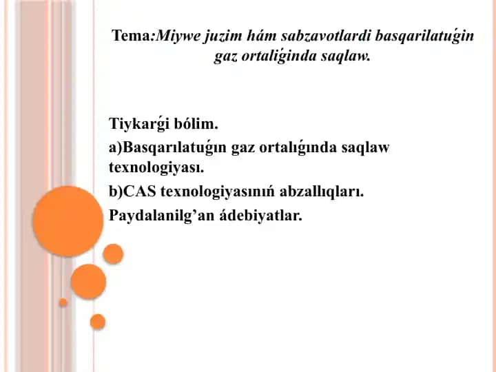 Miywejuzim hám sabzavotlarni basqarilatish texnologiyasi