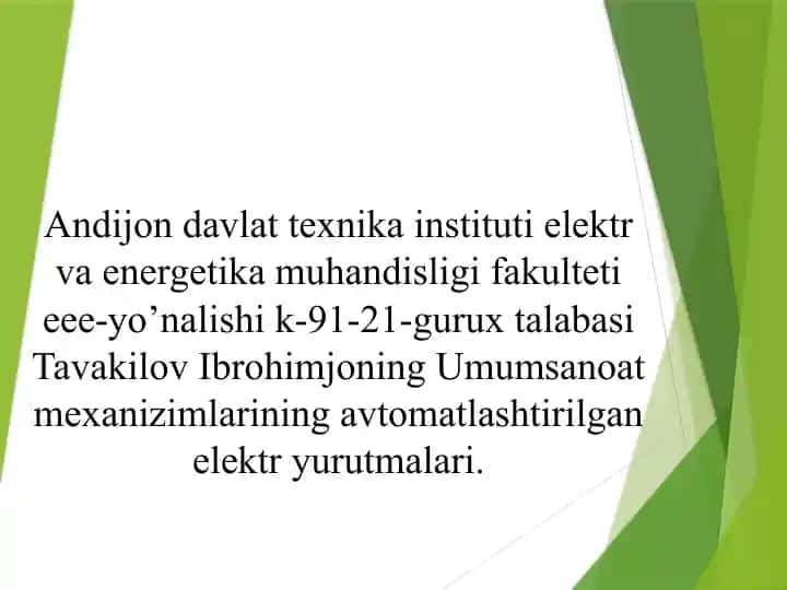 Elektri tejamkorlik tushunchasi va uning ahamiyati