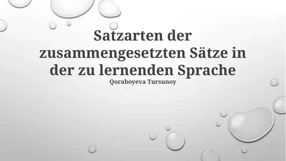 Satzarten der zusammengesetzten Sätze in der zu lernenden Sprache