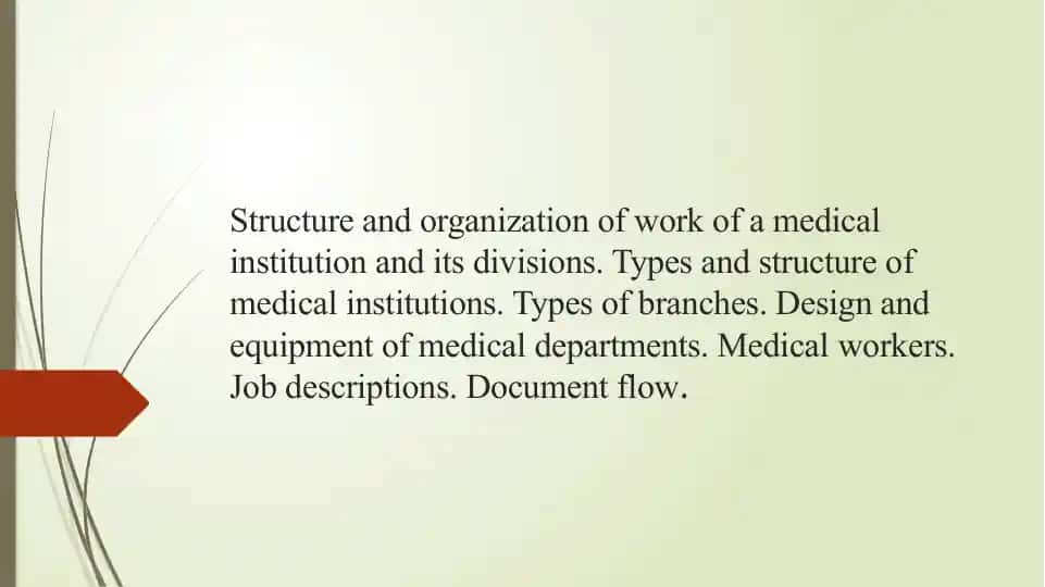 Structure and organization of work of a medical institution