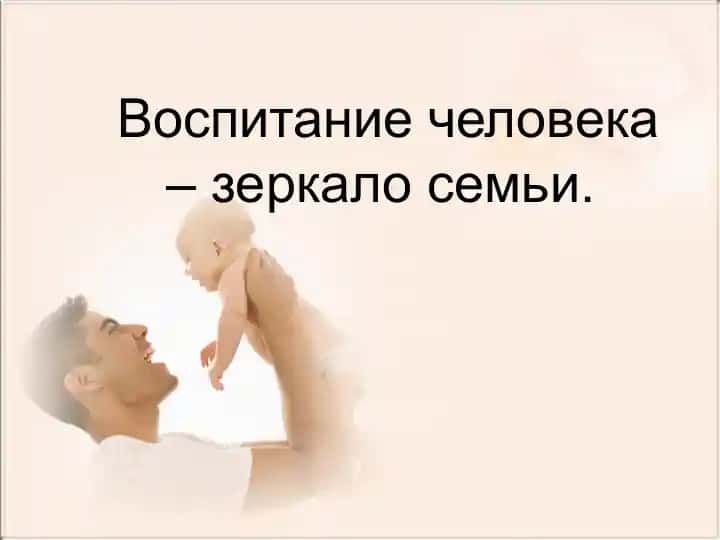 Воспитание человека – зеркало семьи.