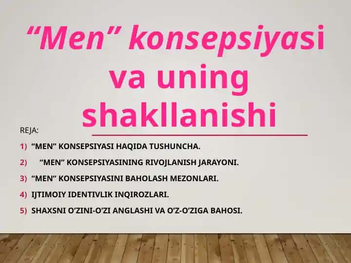 "Men" konsepsiyasi va uning shakllanishi