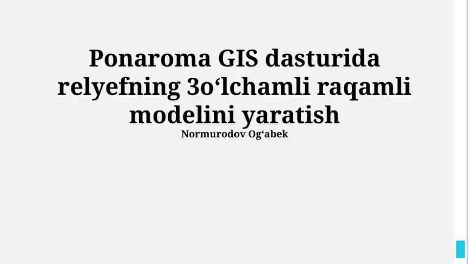 Ponaroma GIS dasturi