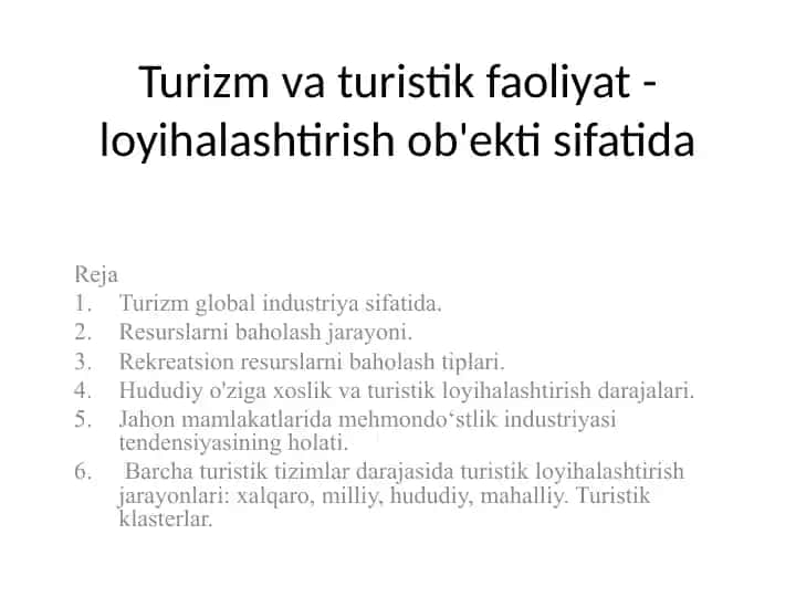 Turizm global industriya sifatida