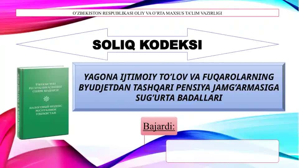 Yagona ijtimoiy to’lov va fuqarolarning byudjetdan tashqari pensiya jamg’armasiga sug’urta badallari