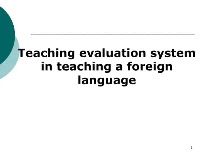 Teaching evaluation system in teaching a foreign language
