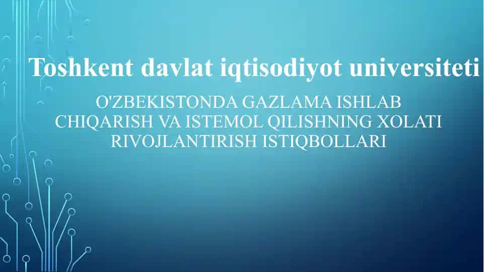 Gazlama va yengil sanoat mahsulotlari