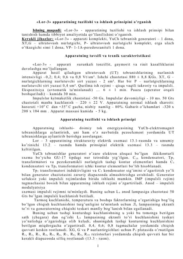 Lor-3 apparati