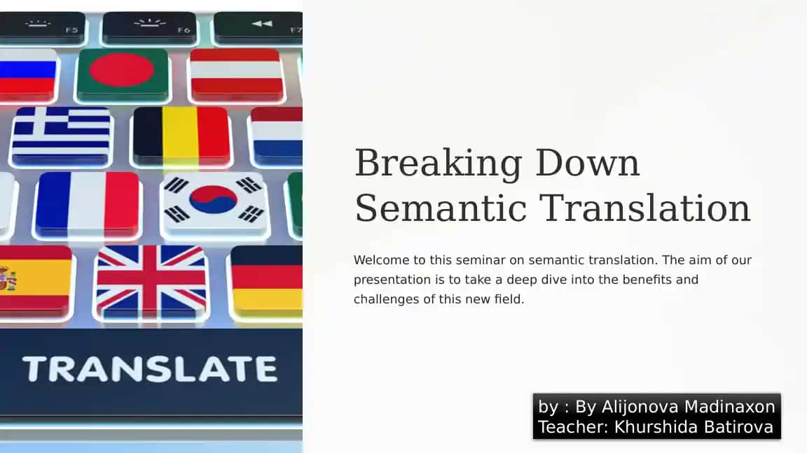 Semantic Translation Seminar