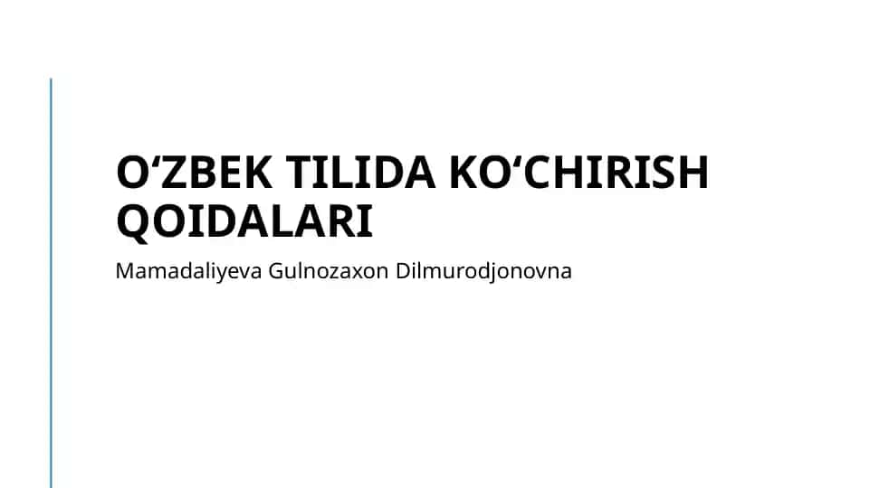 Oʻzbek tilida koʻchirish qoidalari