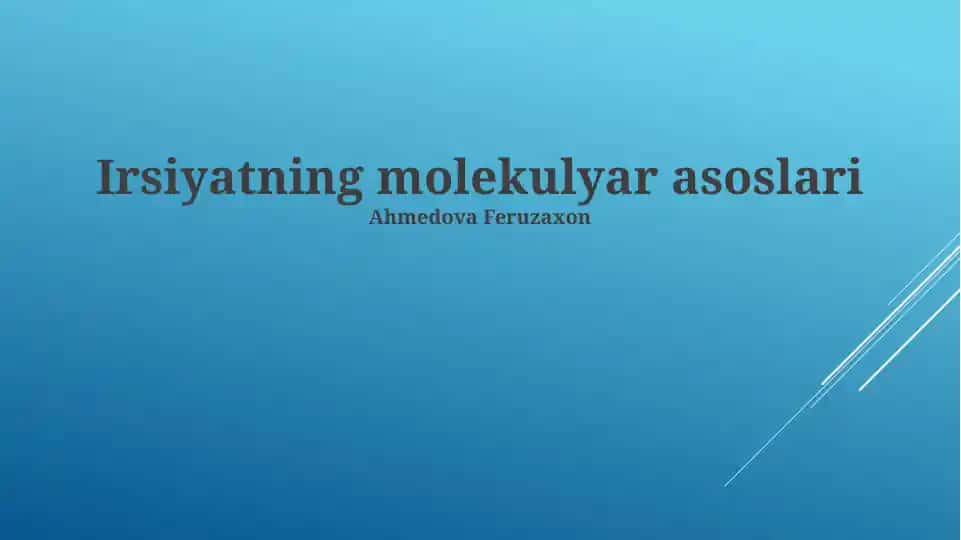 Irsiyatning molekulyar asoslari