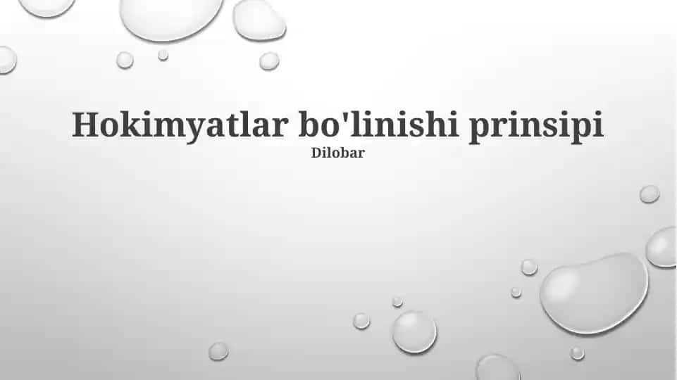 Hokimyatlar bo'linishi prinsipi