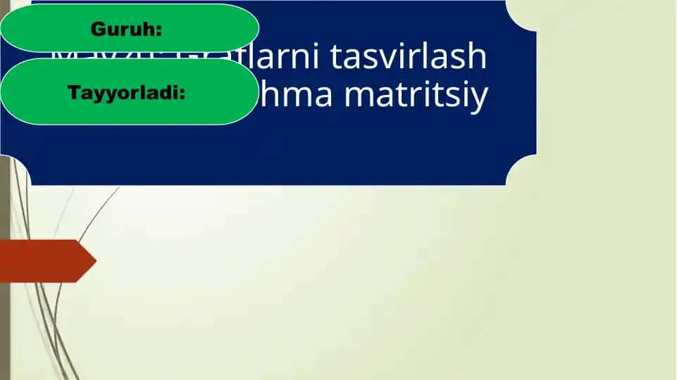 Graflarni tasvirlash usullari. Qo’shma matritsiy