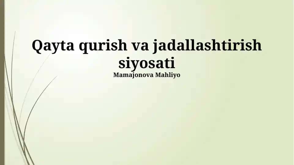 Qayta qurish va jadallashtirish siyosati