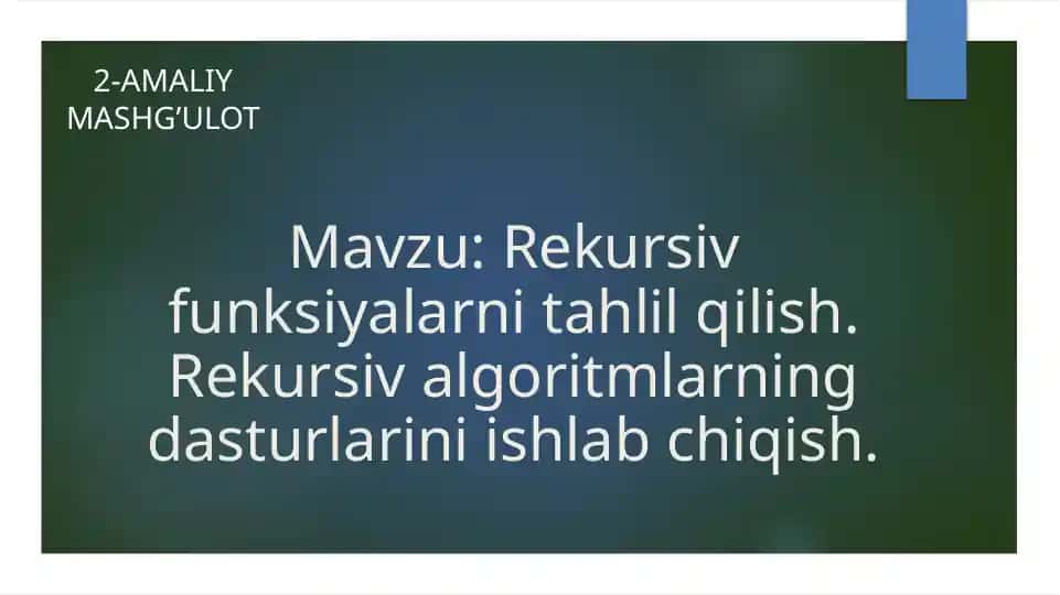 Rekursiv funksiyalar