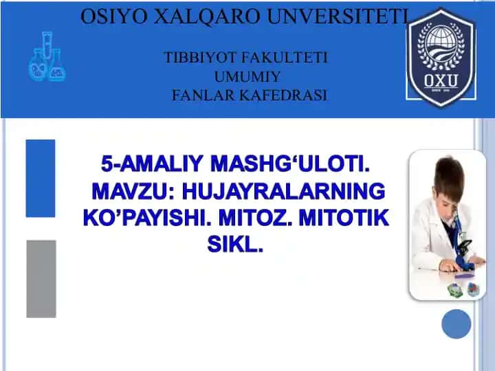 OSIYO Xalqaro Universiteti Tibbiyot fakulteti Umumiy fanlar kafedrasi taqdimoti