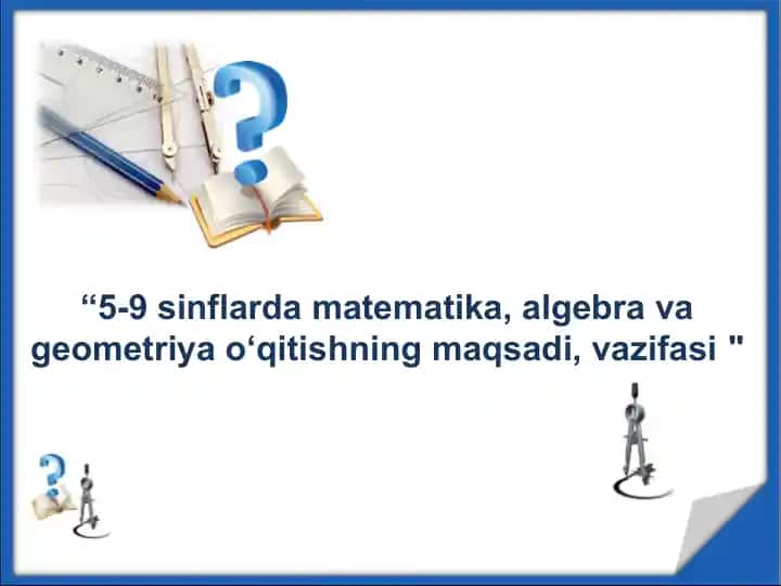 Matematika o'qitish fanlari uchun o'quv dasturlar
