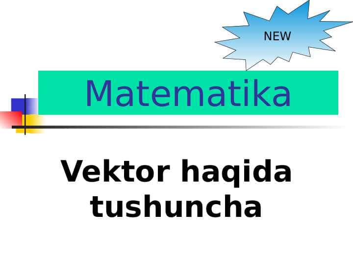 Vektor haqida tushuncha