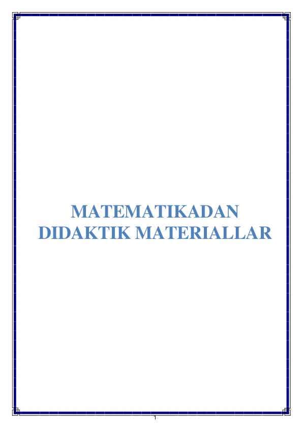 Matematikadan didaktik o'yinlar