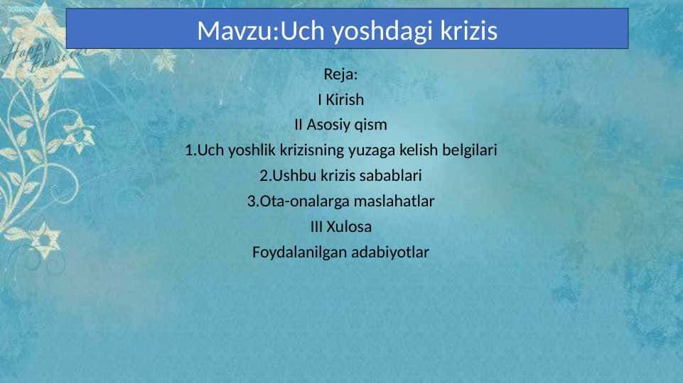 Uch yosh krizis