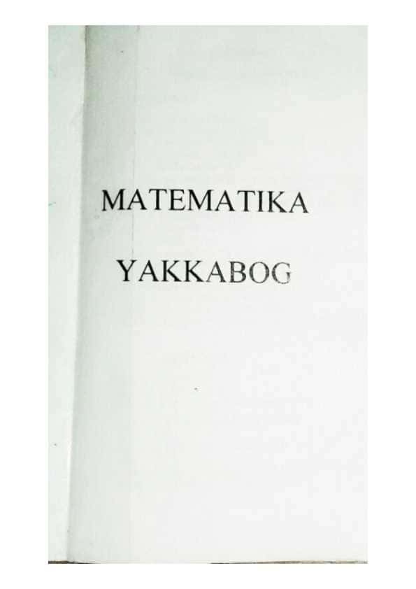 Matematika formula kitobcha | Yakkabog'