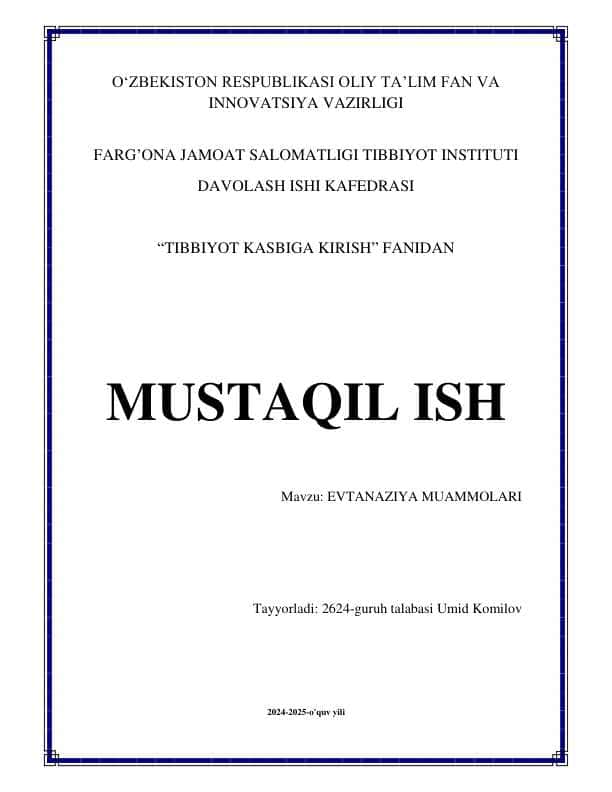 Evtanaziya muammolari