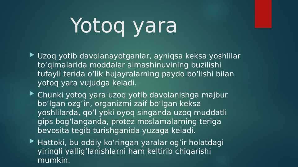 Yotoq yara